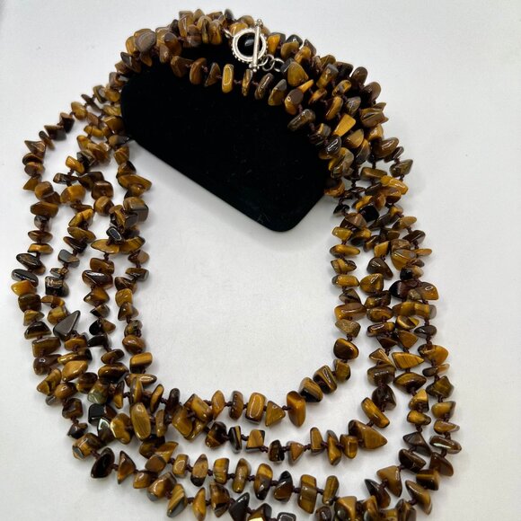 MUKTANK×SUN HUNTER Coin Tiger Eye Double Layer Necklace